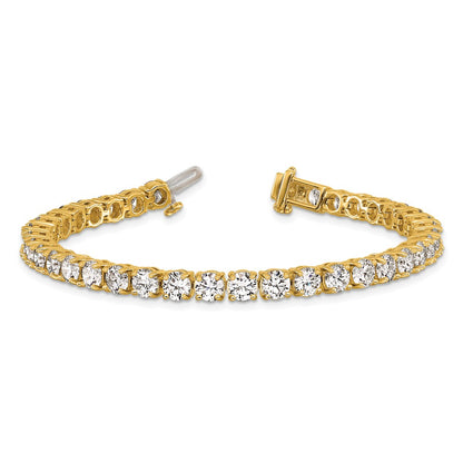 14K Yellow Gold 14 Carat Lab Grown Diamond Vs+ F+ Complete Tennis Bracelet