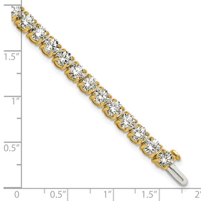 14K Yellow Gold 14 Carat Lab Grown Diamond Vs+ F+ Complete Tennis Bracelet