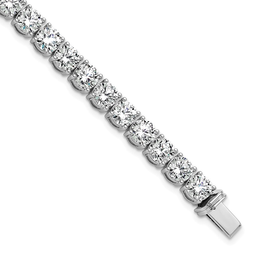 14K White Gold 22 1/2 Carat Lab Grown Diamond Vs+ F+ Complete Tennis Bracelet