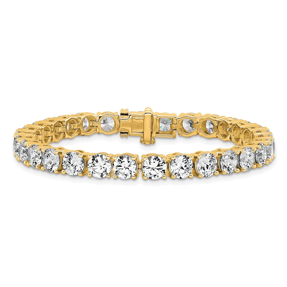 14K Yellow Gold 22 1/2 Carat Lab Grown Diamond Vs+ F+ Complete Tennis Bracelet