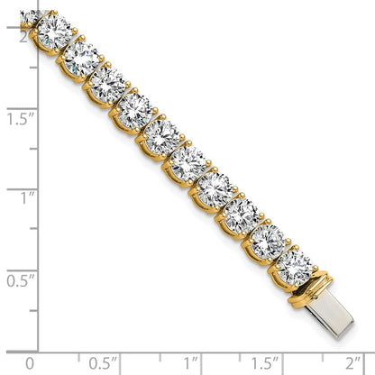 14K Yellow Gold 22 1/2 Carat Lab Grown Diamond Vs+ F+ Complete Tennis Bracelet
