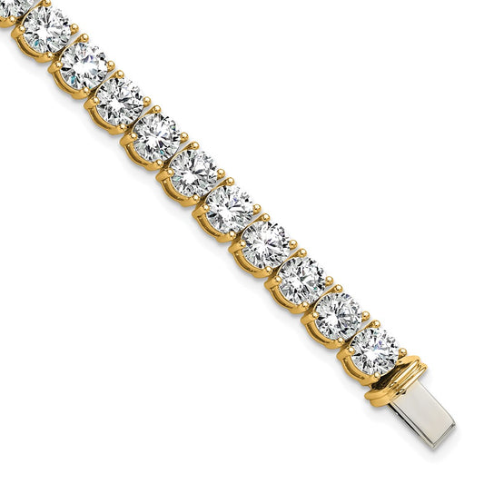 14K Yellow Gold 22 1/2 Carat Lab Grown Diamond Vs+ F+ Complete Tennis Bracelet
