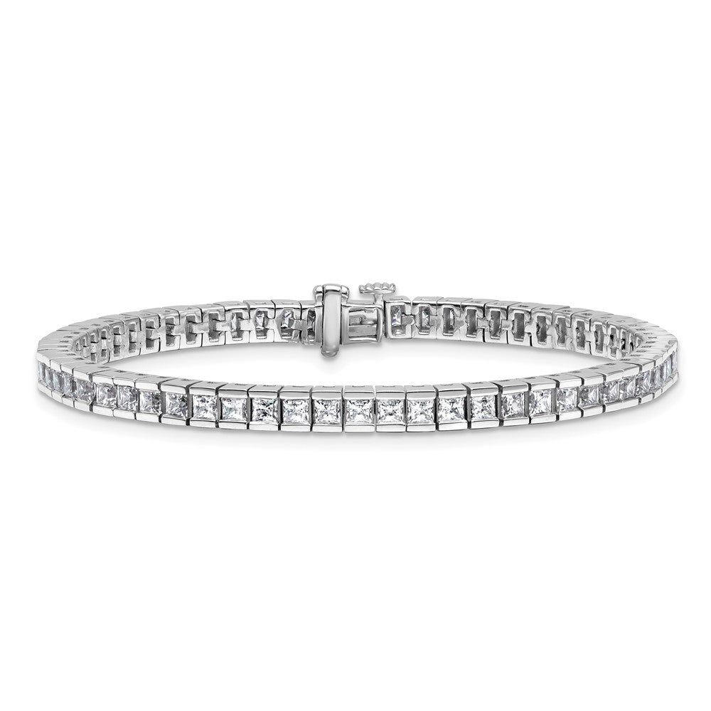 14K White Gold Certified Vs Def Lab Grown Princess Diamond Tennis Bracelet