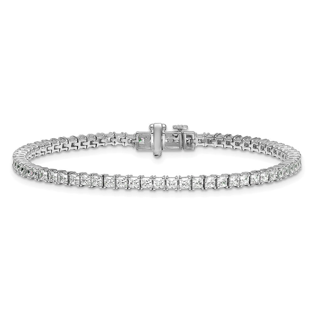 14K White Gold 5 Carat Lab Grown Diamond Vs+ F+ Complete Princess Prong Set Tennis Bracelet