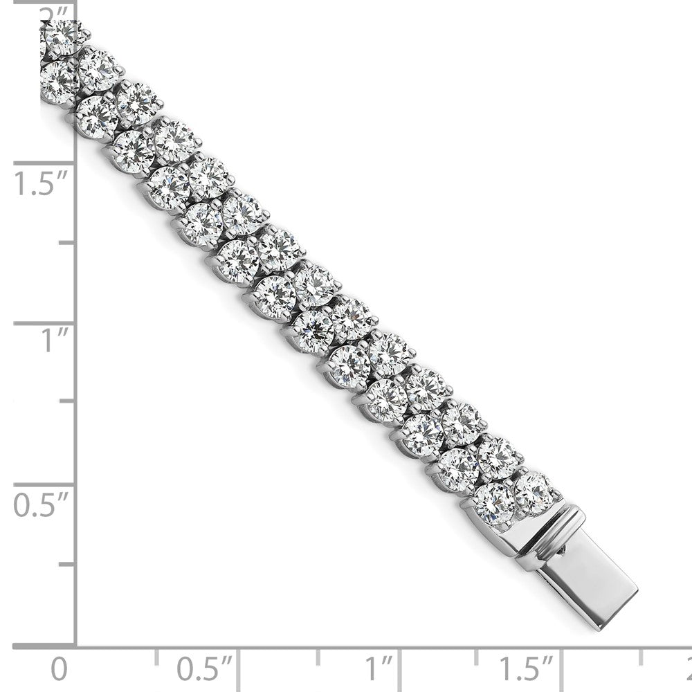 14k White Gold 10 1/2 Ct. Lab Grown Diamond VS/SI+ G+ 7 inch Fancy Tennis Bracelet