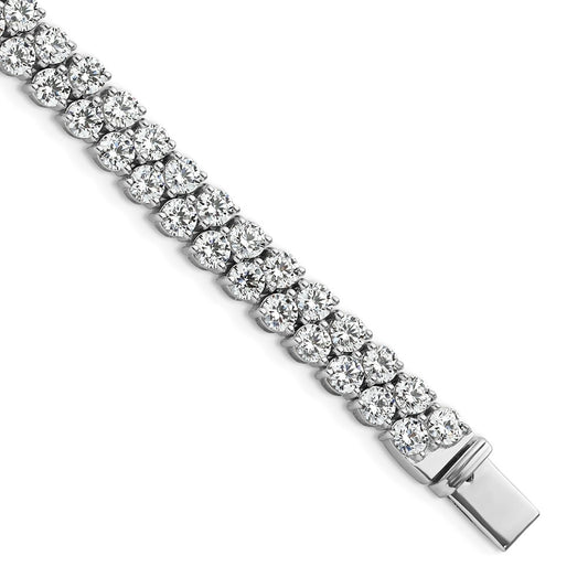 14k White Gold 10 1/2 Ct. Lab Grown Diamond VS/SI+ G+ 7 inch Fancy Tennis Bracelet