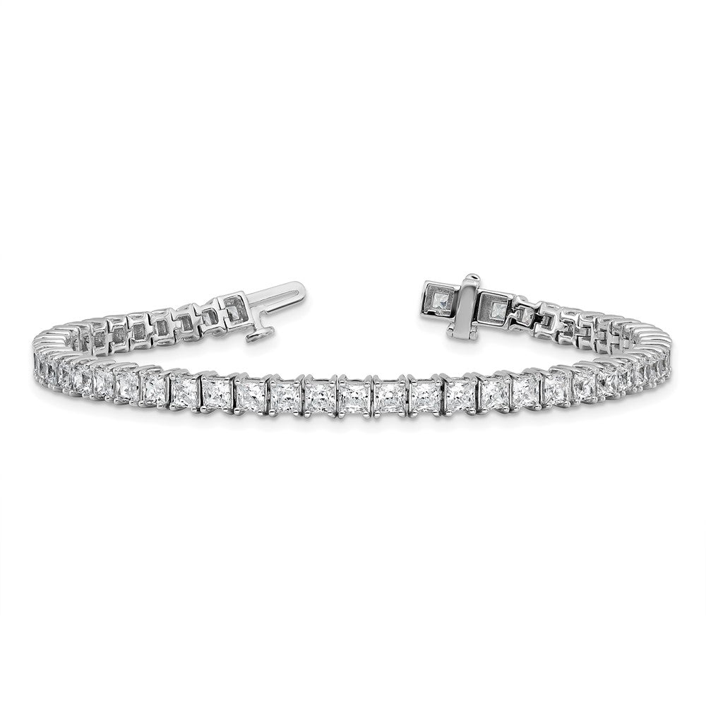 14k White Gold 10 Ct. Lab Grown Diamond VS/SI+ G+ Princess Tennis Bracelet