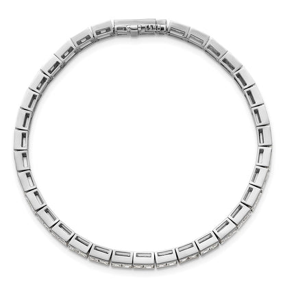 14k White Gold 5 Ct. Lab Grown Diamond VS/SI+ G+ Princess Tennis Bracelet