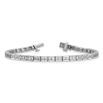 14k White Gold 14kw 6 Ct. Lab Grown Diamond VS/SI+ G+ Princess Tennis Bracelet