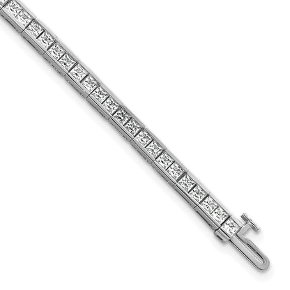 14k White Gold 5 Ct. Lab Grown Diamond VS/SI+ G+ Princess Tennis Bracelet