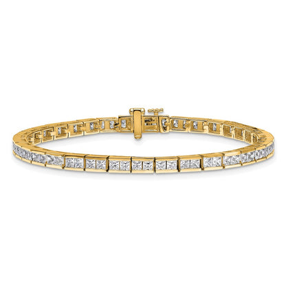 14K Yellow Gold Certified Lab Grown Diamond Vs/Si Fgh Princess Tennis Bracelet