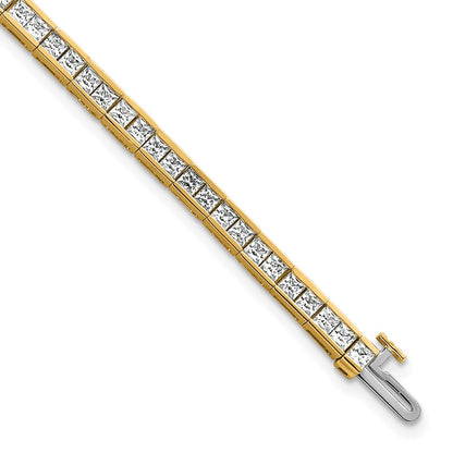 14K Yellow Gold Certified Lab Grown Diamond Vs Def Princess Tennis Bracelet