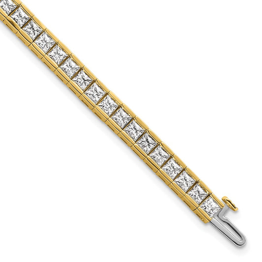14k Yellow Gold 10 ctw. Lab Grown Diamond VS/SI+ G+ Princess Tennis Bracelet