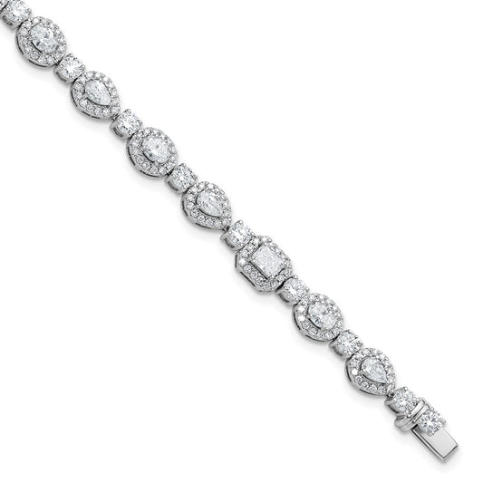 14K White Gold 5 5/8 Carat Lab Grown Diamond Vs+ F+ Complete Fashion Tennis Bracelet