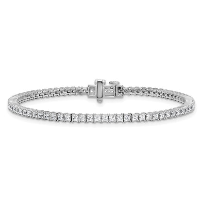 14K White Gold Wg Certified 4Ctw Vs Def Lab Grown Princess Diamond Tennis Bracelet