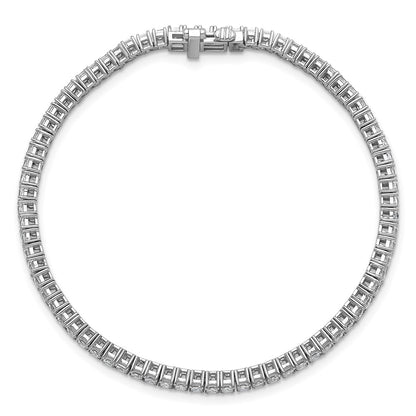 14K White Gold Wg Certified 4Ctw Vs Def Lab Grown Princess Diamond Tennis Bracelet