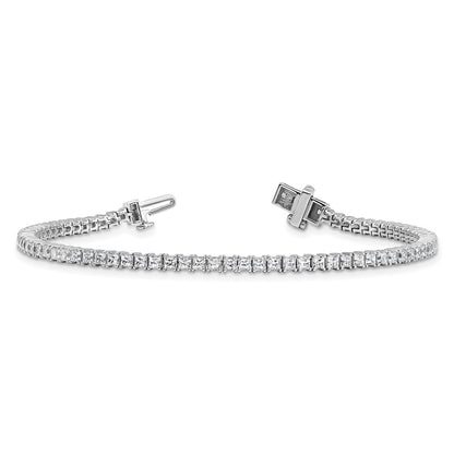 14K White Gold Wg Certified 4Ctw Vs Def Lab Grown Princess Diamond Tennis Bracelet