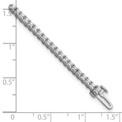 14K White Gold Wg Certified 4Ctw Vs/Si Fgh Lab Grown Princess Diamond Tennis Bracelet