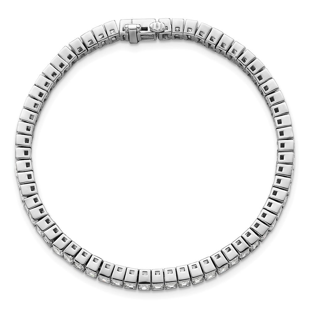 14K White Gold 10 Carat Lab Grown Diamond Vs/Si+ G+ Emerald Bezel Set Tennis Bracelet