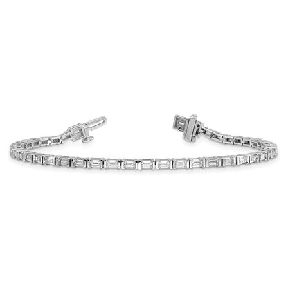 14K White Gold Wg Certified 4Ctw Vs/Si Fgh Lab Grown Emerald Diamond Tennis Bracelet