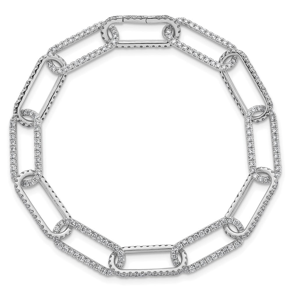 14K White Gold True Origin 3 1/2 Carat Lab Grown Diamond Vs+ F+ 7 Inch Link Bracelet With A 1 Extension