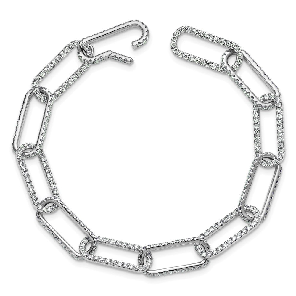 14K White Gold True Origin 3 1/2 Carat Lab Grown Diamond Vs+ F+ 7 Inch Link Bracelet With A 1 Extension