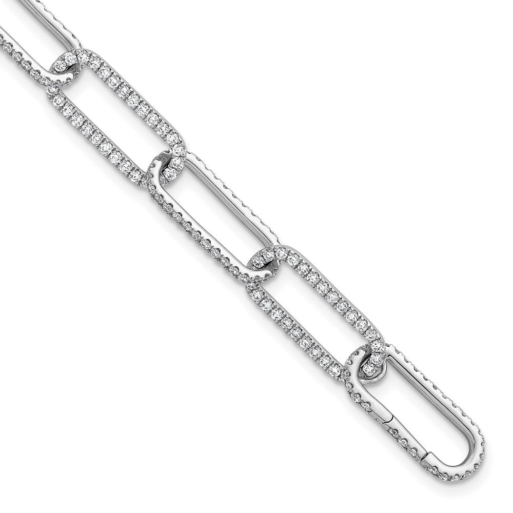 14K White Gold True Origin 3 1/2 Carat Lab Grown Diamond Vs+ F+ 7 Inch Link Bracelet With A 1 Extension