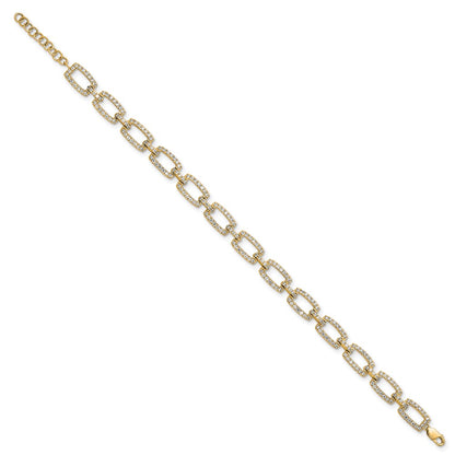 14K Yellow Gold True Origin 2 5/8 Carat Lab Grown Diamond Vs D E F 7 Inch Rectangle Link Bracelet With A 1 Extension