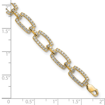 14K Yellow Gold True Origin 2 5/8 Carat Lab Grown Diamond Vs D E F 7 Inch Rectangle Link Bracelet With A 1 Extension