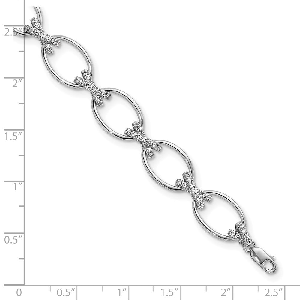 14K White Gold True Origin 1 1/6 Carat Lab Grown Diamond Vs Def 7 Inch X And O Bracelet With A Extension