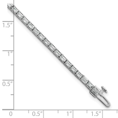 14K White Gold Certified Lab Grown Diamond Vs Def Emerald Tennis Bracelet