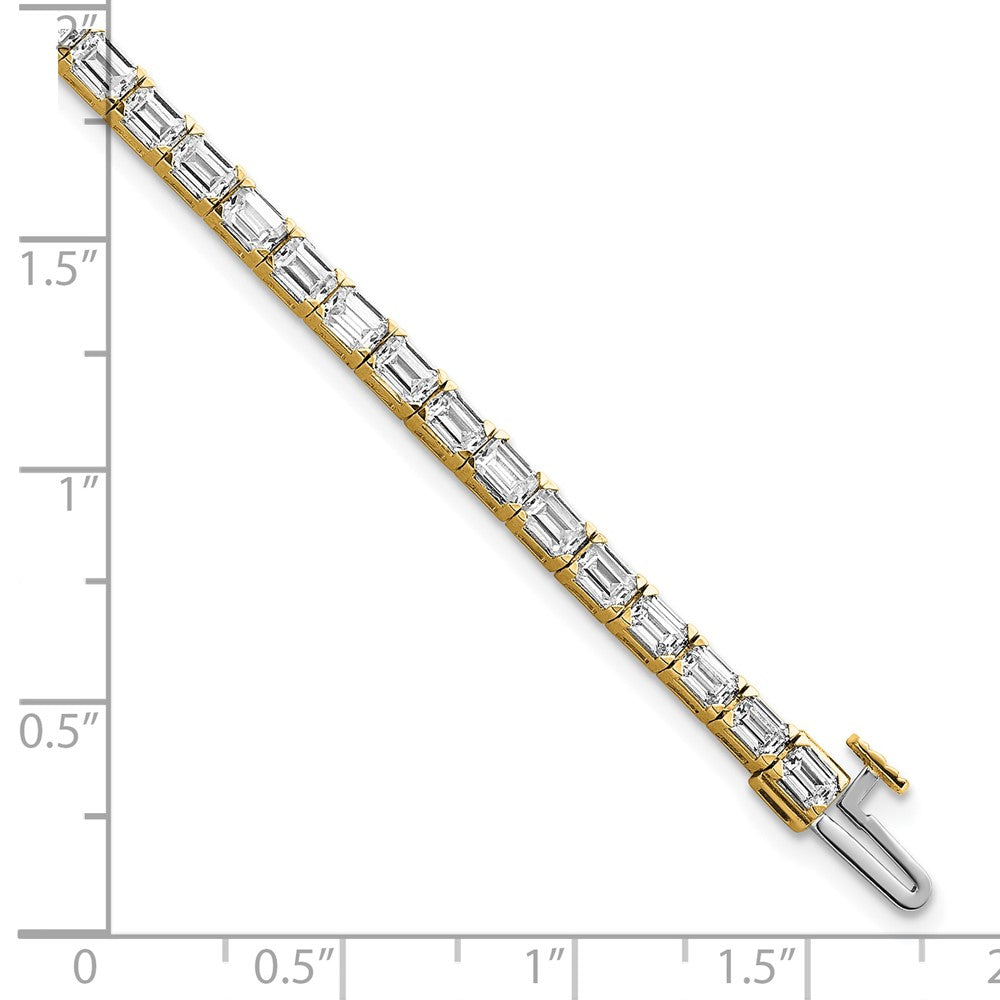 14K Yellow Gold Lab Grown Diamond Vs/Si+ G+ Emerald Tennis Bracelet