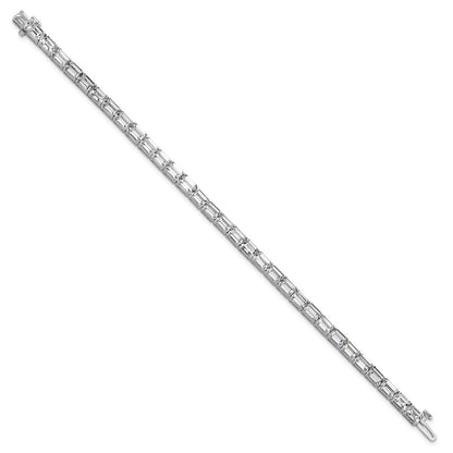 14K White Gold Lab Grown Diamond Vs/Si+ G+ Emerald Tennis Bracelet