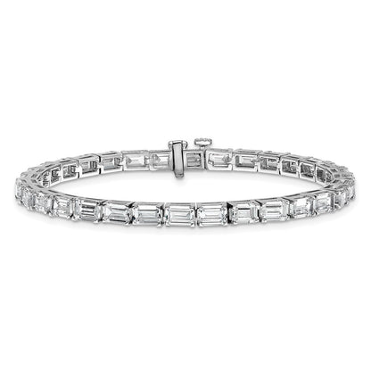 14K White Gold Lab Grown Diamond Vs/Si+ G+ Emerald Tennis Bracelet