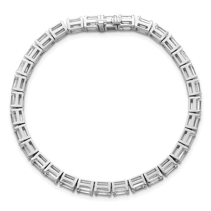 14K White Gold Lab Grown Diamond Vs/Si+ G+ Emerald Tennis Bracelet