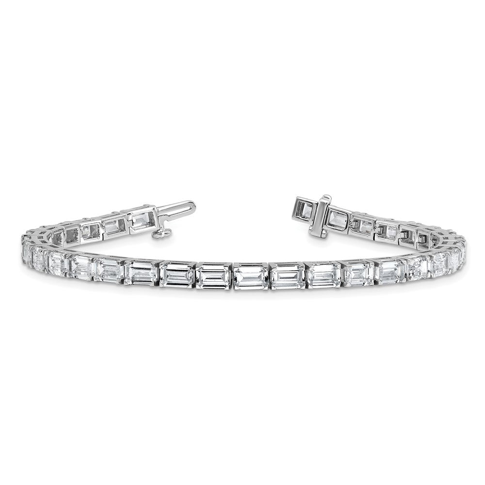 14K White Gold Lab Grown Diamond Vs/Si+ G+ Emerald Tennis Bracelet