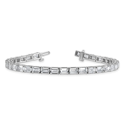 14K White Gold Lab Grown Diamond Vs/Si+ G+ Emerald Tennis Bracelet