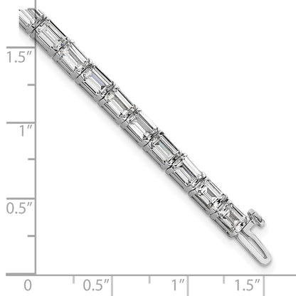 14K White Gold Lab Grown Diamond Vs/Si+ G+ Emerald Tennis Bracelet