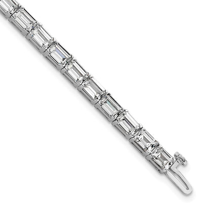 14K White Gold Lab Grown Diamond Vs/Si+ G+ Emerald Tennis Bracelet