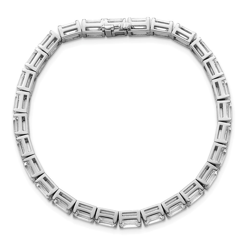 14K White Gold Ctw Vs+ F+ Lab Grown Emerald Diamond Tennis Bracelet