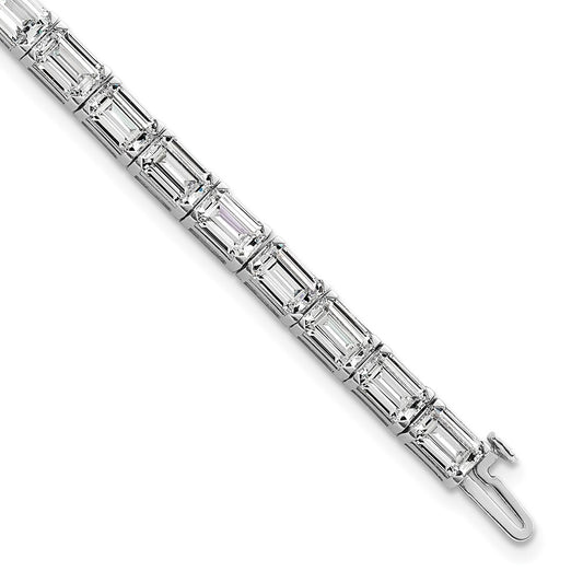 14K White Gold Ctw Vs+ F+ Lab Grown Emerald Diamond Tennis Bracelet