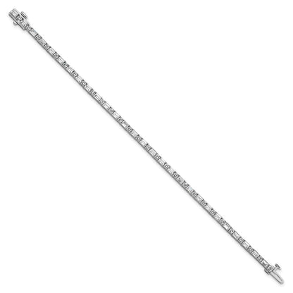 14K White Gold 4 7/8 Carat Lab Grown Diamond Vs/Si+ G+ Complete Emerald And Round Tennis Bracelet