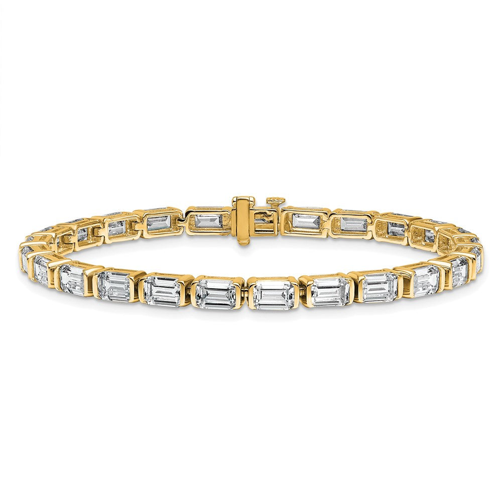 14K Yellow Gold Ctw Vs+ F+ Lab Grown Emerald Diamond Tennis Bracelet