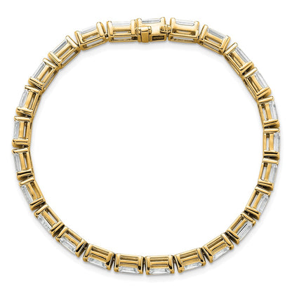 14K Yellow Gold Ctw Vs+ F+ Lab Grown Emerald Diamond Tennis Bracelet