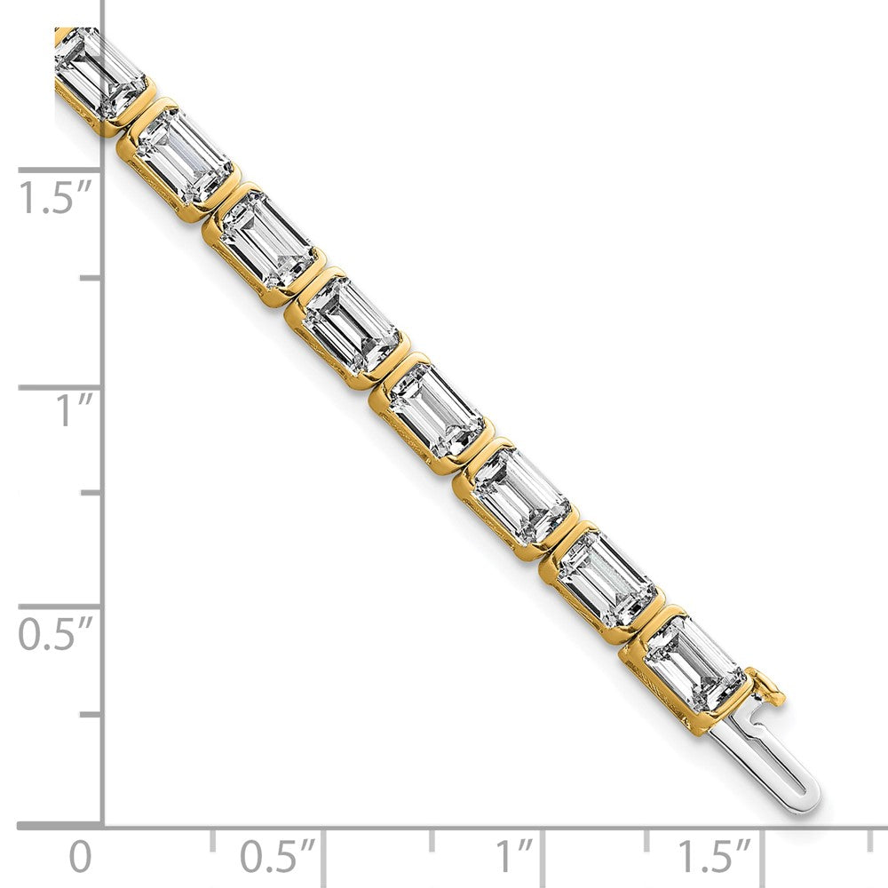 14K Yellow Gold Ctw Vs+ F+ Lab Grown Emerald Diamond Tennis Bracelet