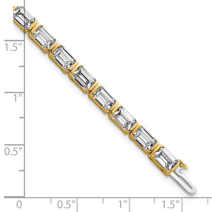 14K Yellow Gold Ctw Vs+ F+ Lab Grown Emerald Diamond Tennis Bracelet