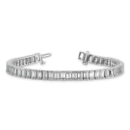 14K White Gold Ctw Vs/Si+ G+ Lab Grown Emerald Diamond Tennis Bracelet