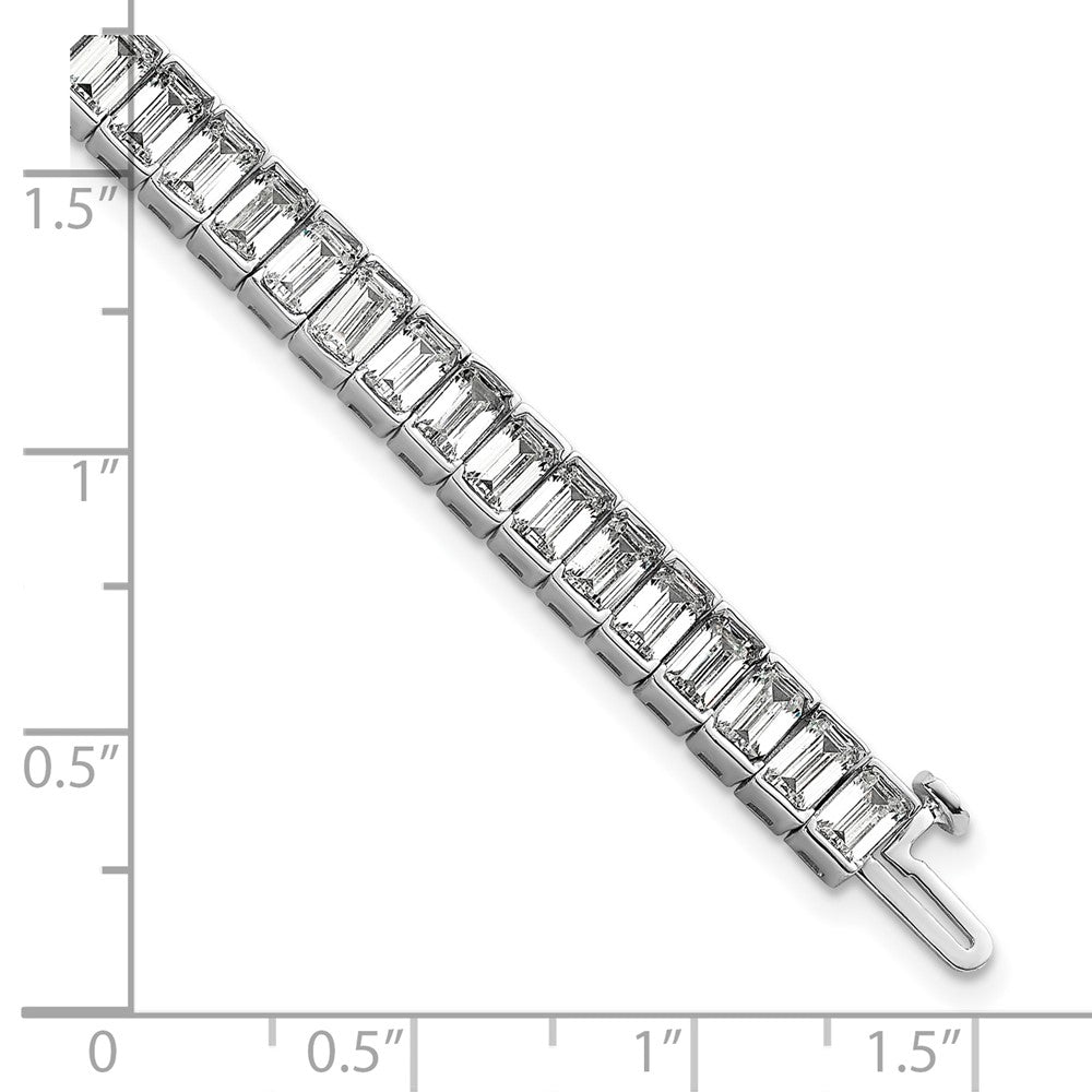 14K White Gold Ctw Vs/Si+ G+ Lab Grown Emerald Diamond Tennis Bracelet