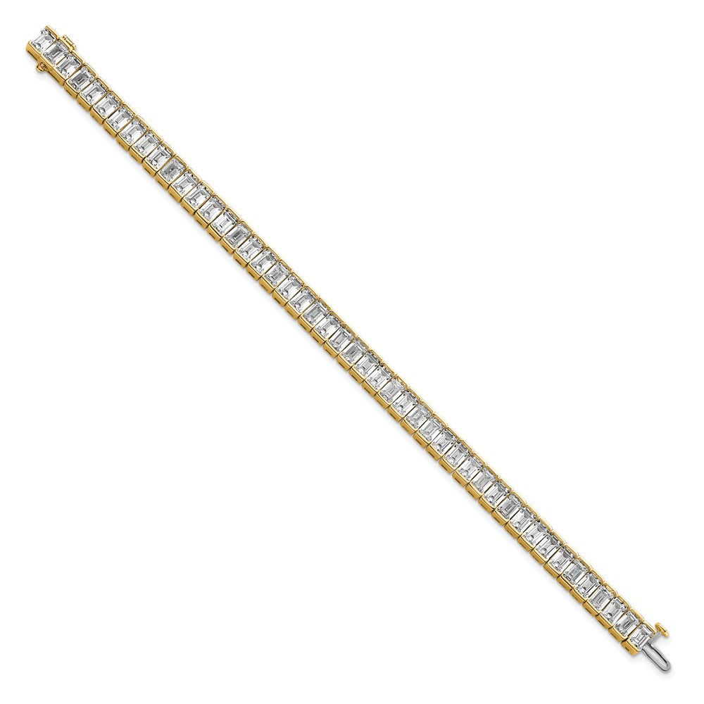 14K Yellow Gold Ctw Vs/Si+ G+ Lab Grown Emerald Diamond Tennis Bracelet