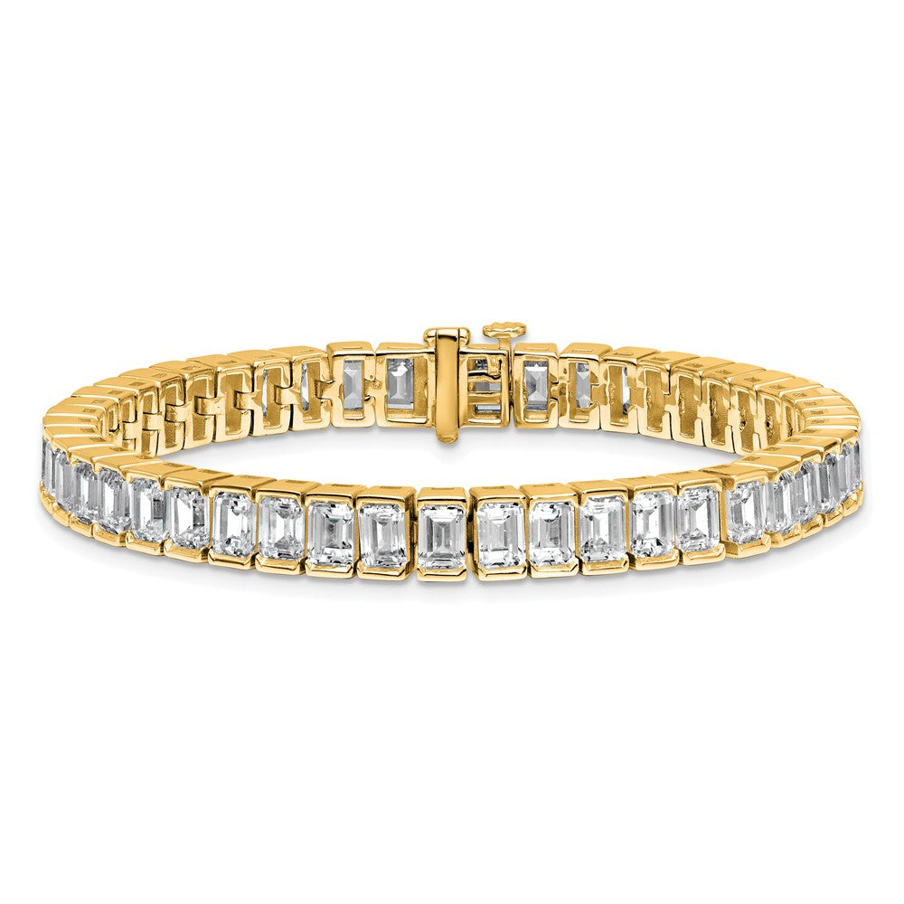 14K Yellow Gold Ctw Vs/Si+ G+ Lab Grown Emerald Diamond Tennis Bracelet